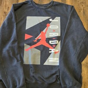 Nike Air Jordan Sweater 2XL XXL Black Pullover Jumpman Logo Graphic Crew Mens